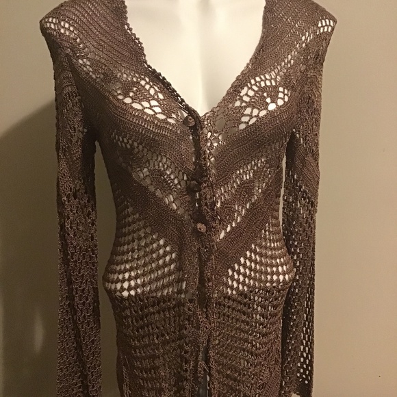BCBGMaxAzria Tops - Absolutely Provocative! BCBGMAXAZRIA, SEXIST Handmade crochet, cardigan ever!